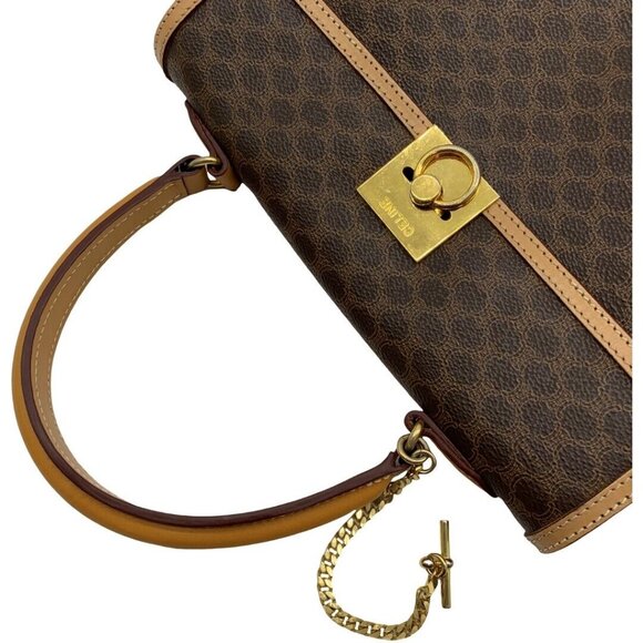 Authentic CELINE Kelly Macadam Hand Bag M13 Brown PVC #36634763 - Picture 10 of 12